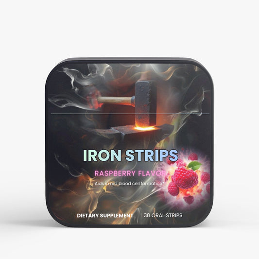 Iron Strips 30 Oral Strips ( Raspberry Flavour )