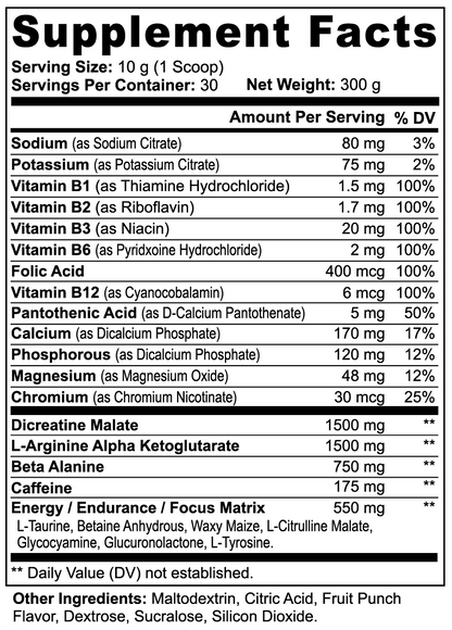 TOP PRE Pre-Workout Powder (Fruit Punch)